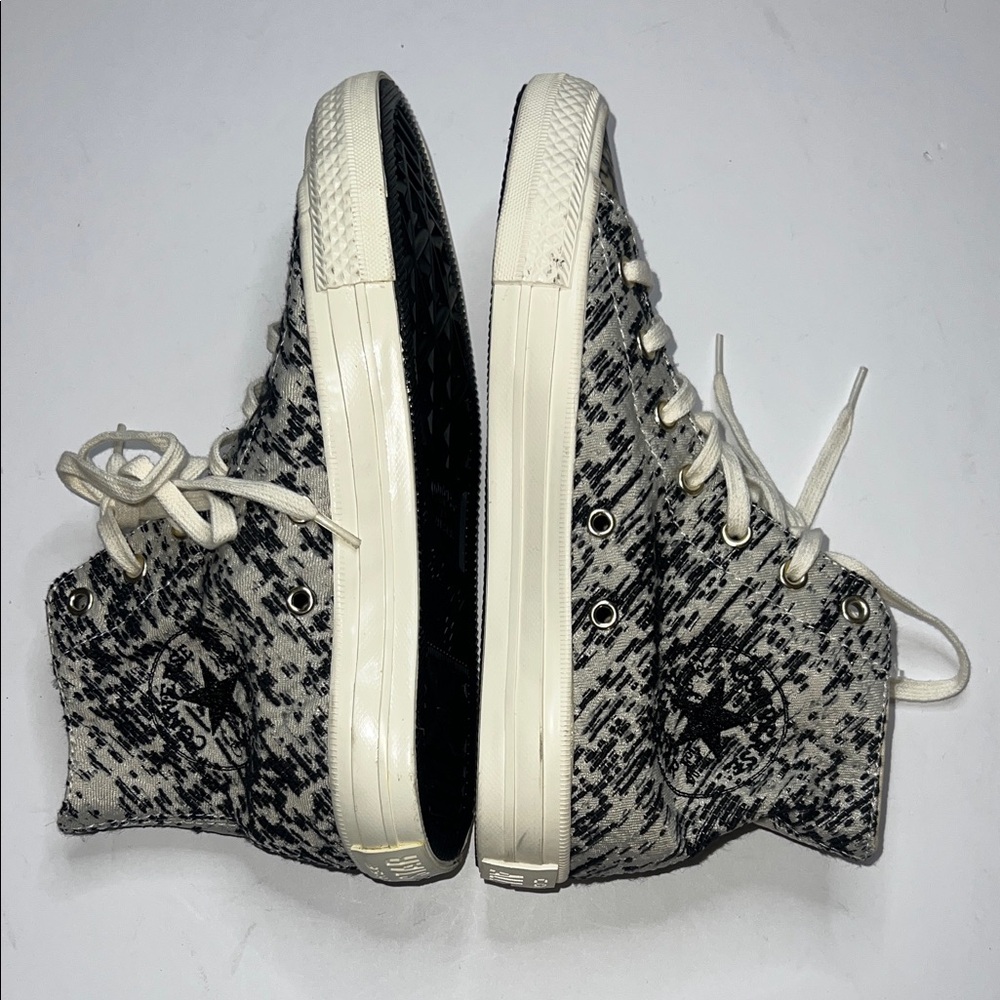 New Converse Black and Cream Textured High-Tops - Picture 5 of 10